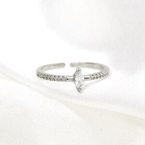 Sterling Silver Marquise Cut CZ Ring